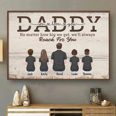 The World May Grow. But Your Love Is Home - Family Personalized Custom Horizontal Poster - Father's Day. Gift For Dad. Grandpa