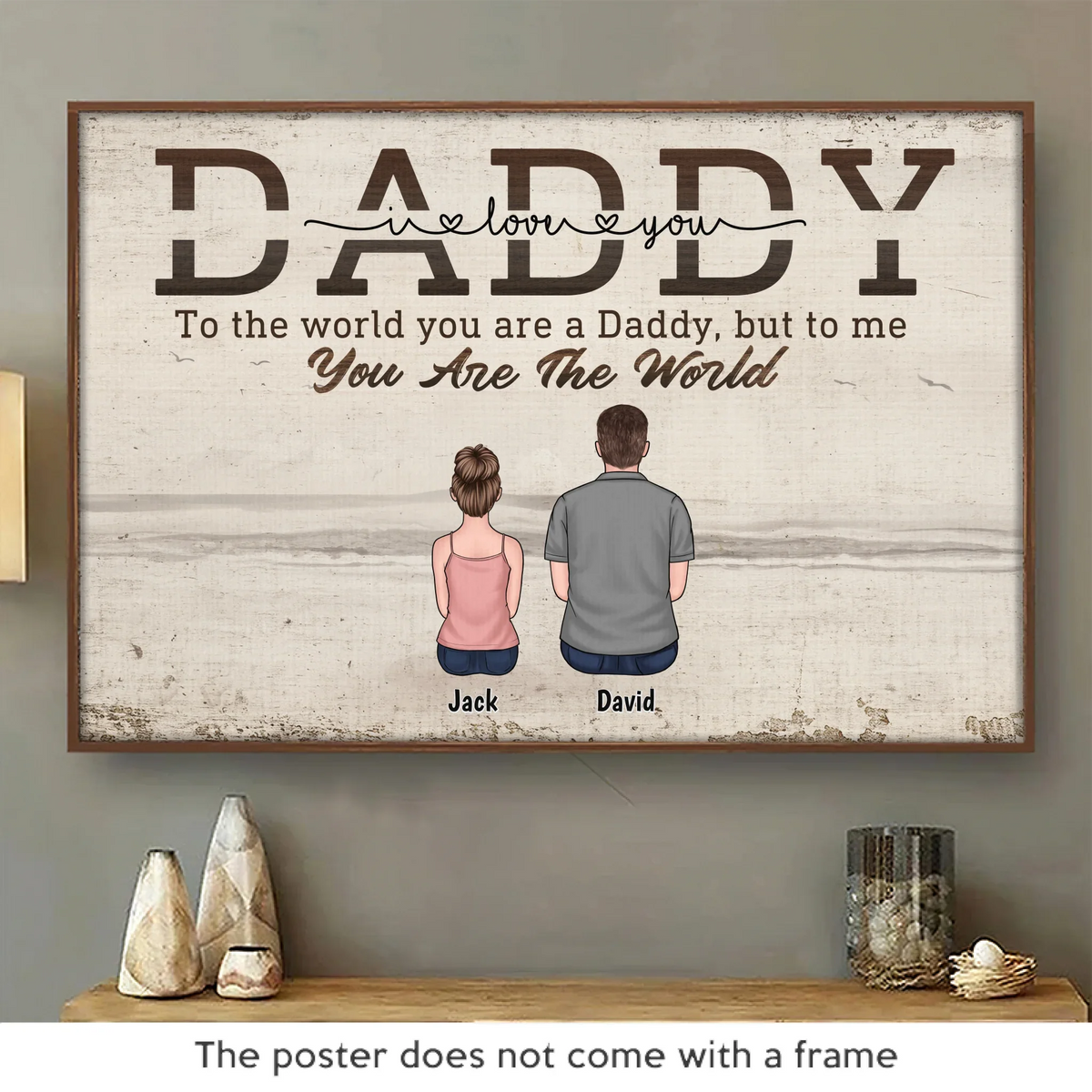 The World May Grow. But Your Love Is Home - Family Personalized Custom Horizontal Poster - Father's Day. Gift For Dad. Grandpa