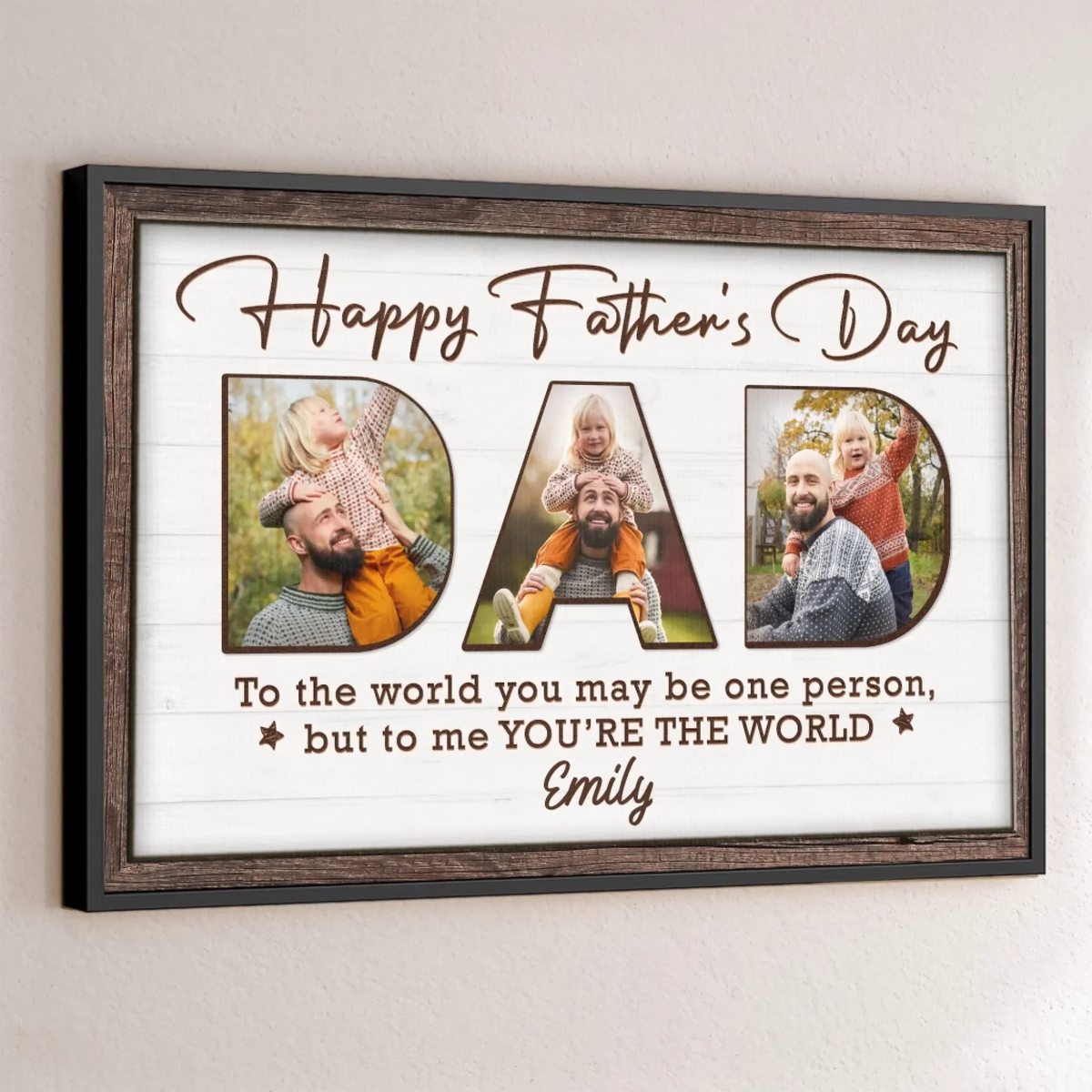 Custom Photo You Make Our World Complete - Family Personalized Custom Horizontal Poster - Father's Day. Gift For Dad. Grandpa