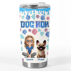 Custom 3D Inflated Effect Printed Tumbler - Personalized Birthday Gifts For Dog Lovers. Dog Dad And Mom - Best Dogs Mom Ever