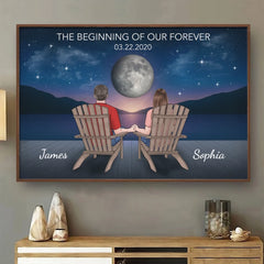 Custom Horizontal Poster - Personalized Anniversary Wedding Gifts For Husband And Wife. Him And Her - The Beginning Of Our Forever