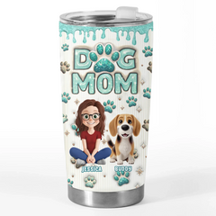 Custom 3D Inflated Effect Printed Tumbler - Personalized Birthday Gifts For Dog Lovers. Dog Dad And Mom - Dog Kisses Fix Everything