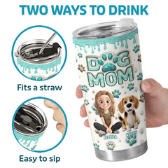 Custom 3D Inflated Effect Printed Tumbler - Personalized Birthday Gifts For Dog Lovers. Dog Dad And Mom - Dog Kisses Fix Everything