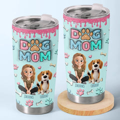 Custom 3D Inflated Effect Printed Tumbler - Personalized Birthday Gifts For Dog Lovers. Dog Dad And Mom - Messy Hair. Furry Hugs