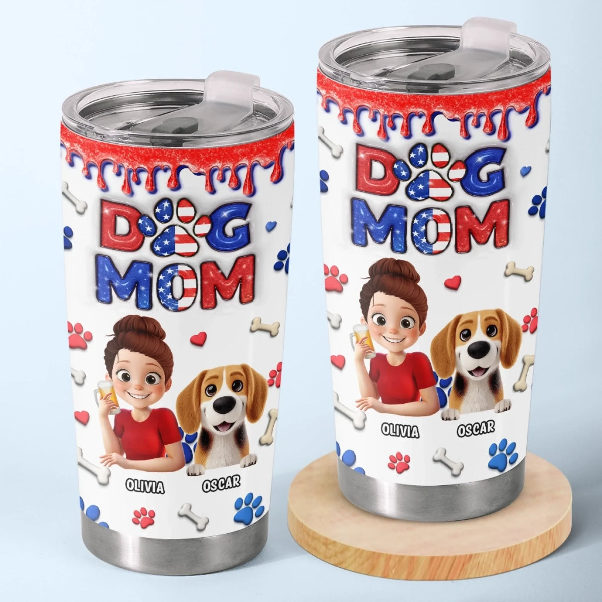 Custom 3D Inflated Effect Printed Tumbler - Personalized Birthday Gifts For Dog Lovers. Dog Dad And Mom - Fur Real Flavor
