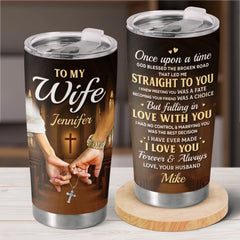 Custom Tumbler - Personalized Anniversary Wedding Gifts For Husband And Wife. Him And Her - Our Story Continues