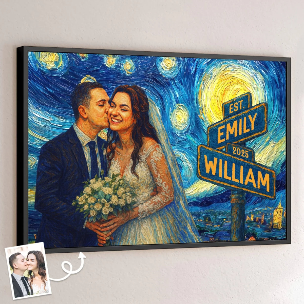 Custom Photo Horizontal Poster - Personalized Anniversary Wedding Gifts For Husband And Wife. Him And Her - Every Sunset With You