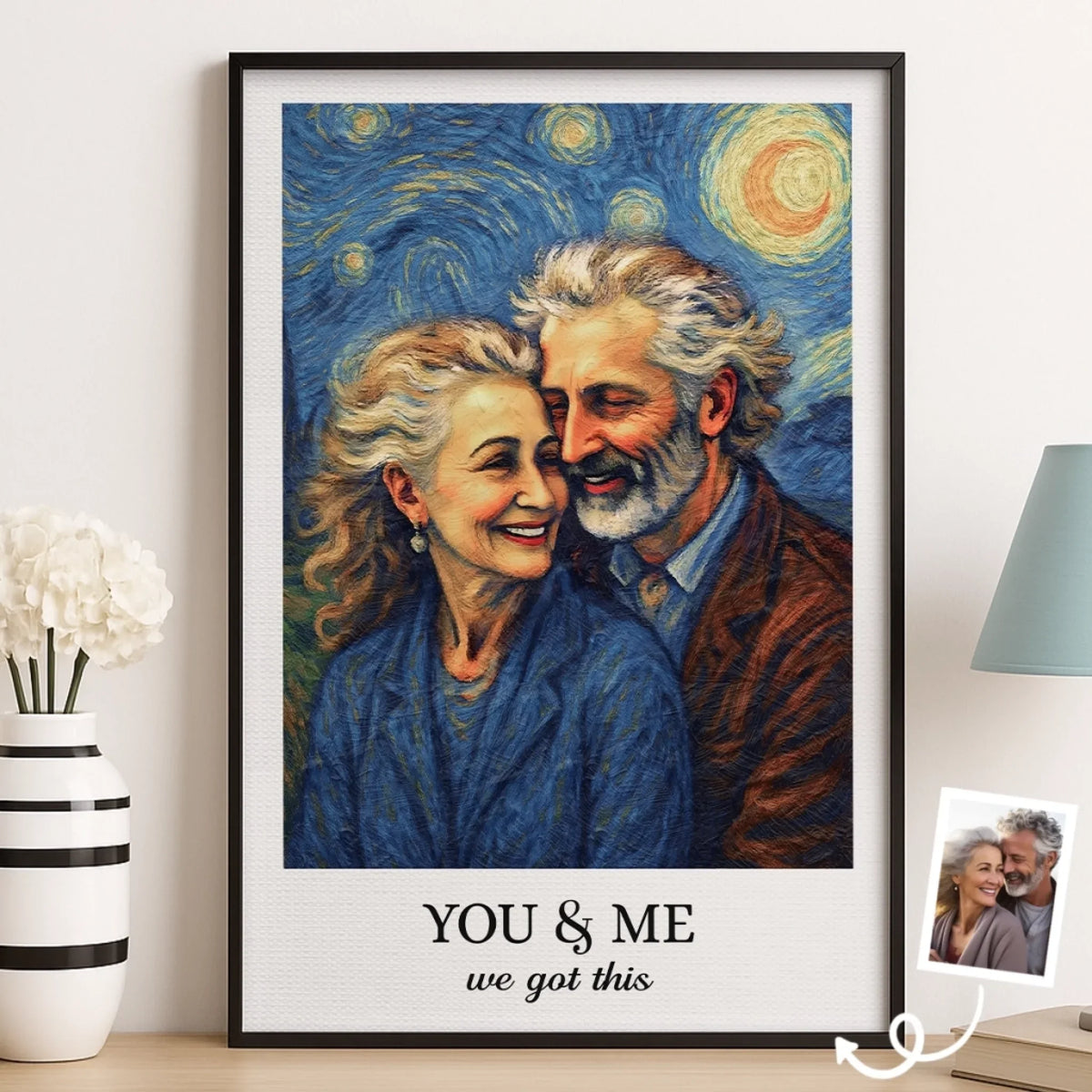 Custom Photo Vertical Poster - Personalized Anniversary Wedding Gifts For Husband And Wife. Him And Her - Vintage Love. Endless Joy