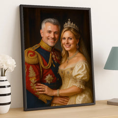 Custom Photo Vertical Poster - Personalized Anniversary Wedding Gifts For Husband And Wife. Him And Her - Together. We Wear The Crown