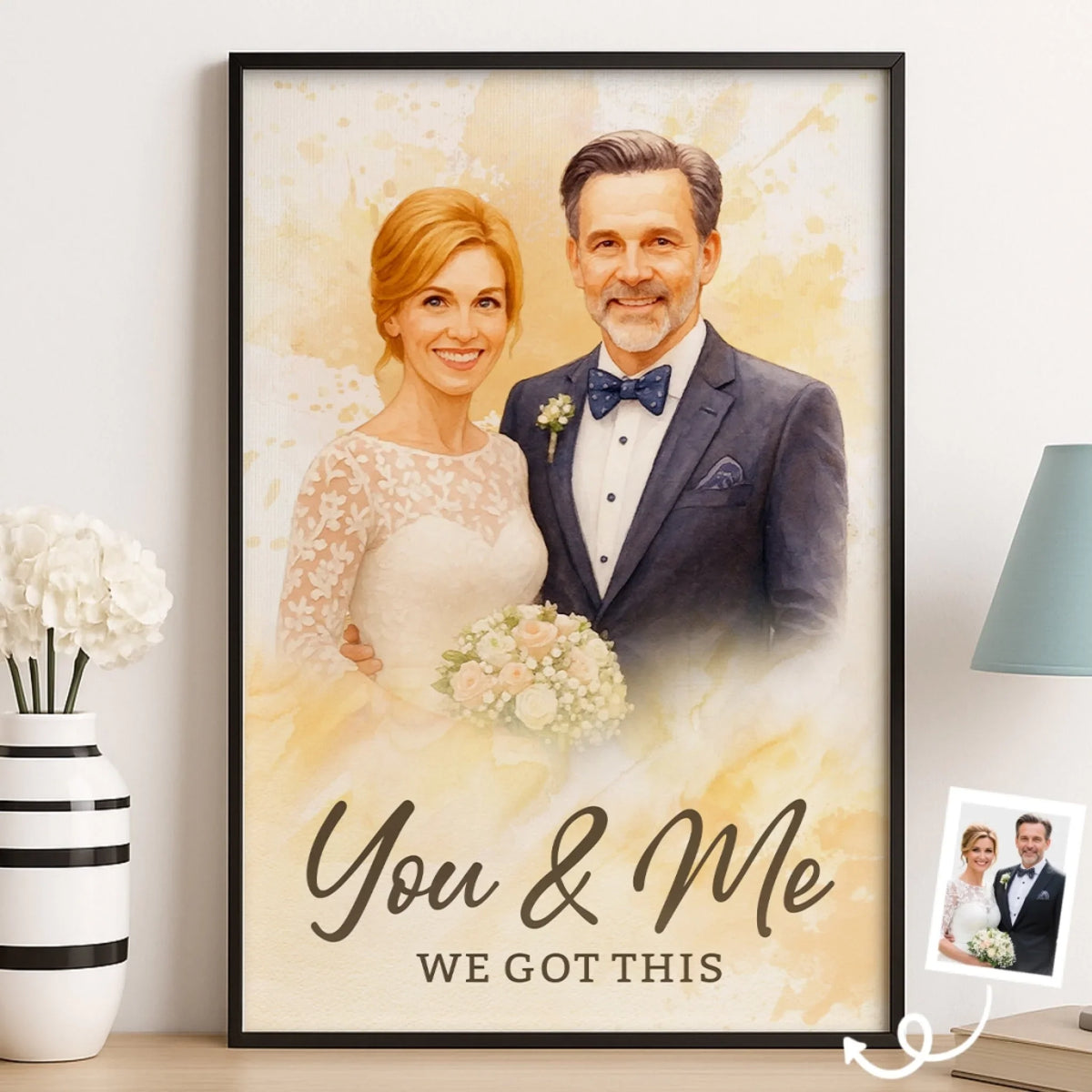 Custom Photo Vertical Poster - Personalized Anniversary Wedding Gifts For Husband And Wife. Him And Her - Our Forever Begins