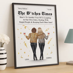 Custom Vertical Poster - Personalized Best Friend Birthday Gifts For Women. Besties. Sisters. BFF - The Besties Times