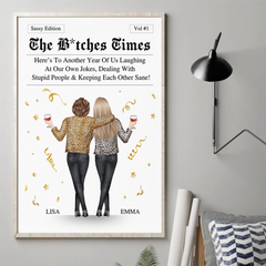 Custom Vertical Poster - Personalized Best Friend Birthday Gifts For Women. Besties. Sisters. BFF - The Besties Times