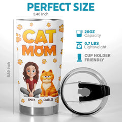 Custom 3D Inflated Effect Printed Tumbler - Personalized Birthday Gifts For Cat Lovers. Cat Mom And Dad - Cat Hair Is My Glitter