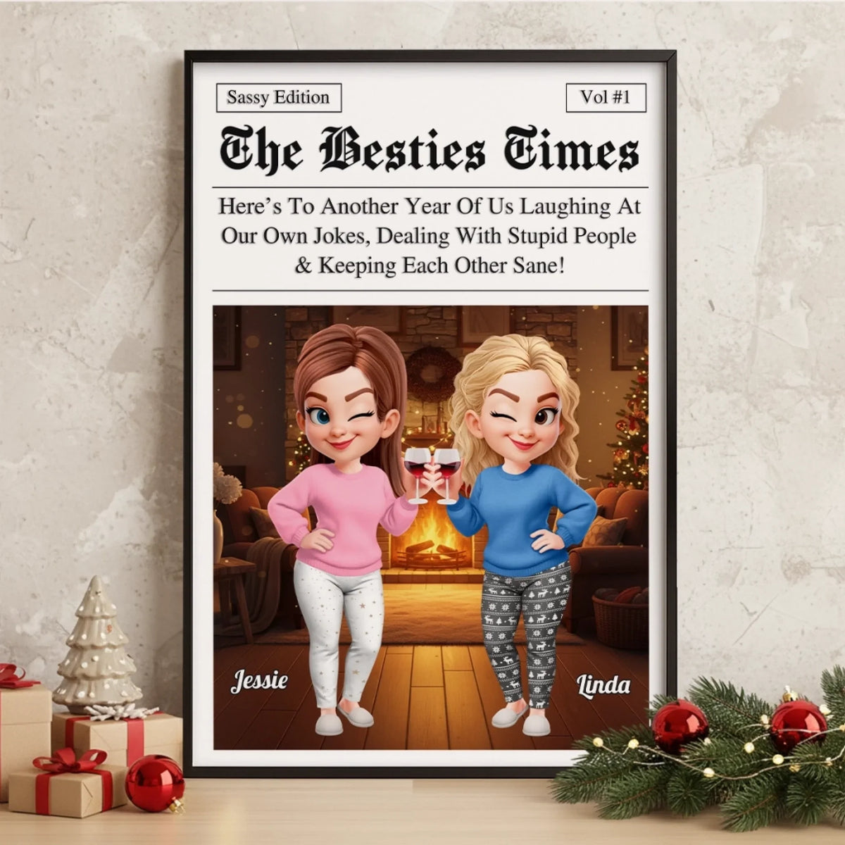Custom Vertical Poster - Personalized Best Friend Christmas Birthday Gifts For Women. Besties. Sisters. BFF - With You Always Better