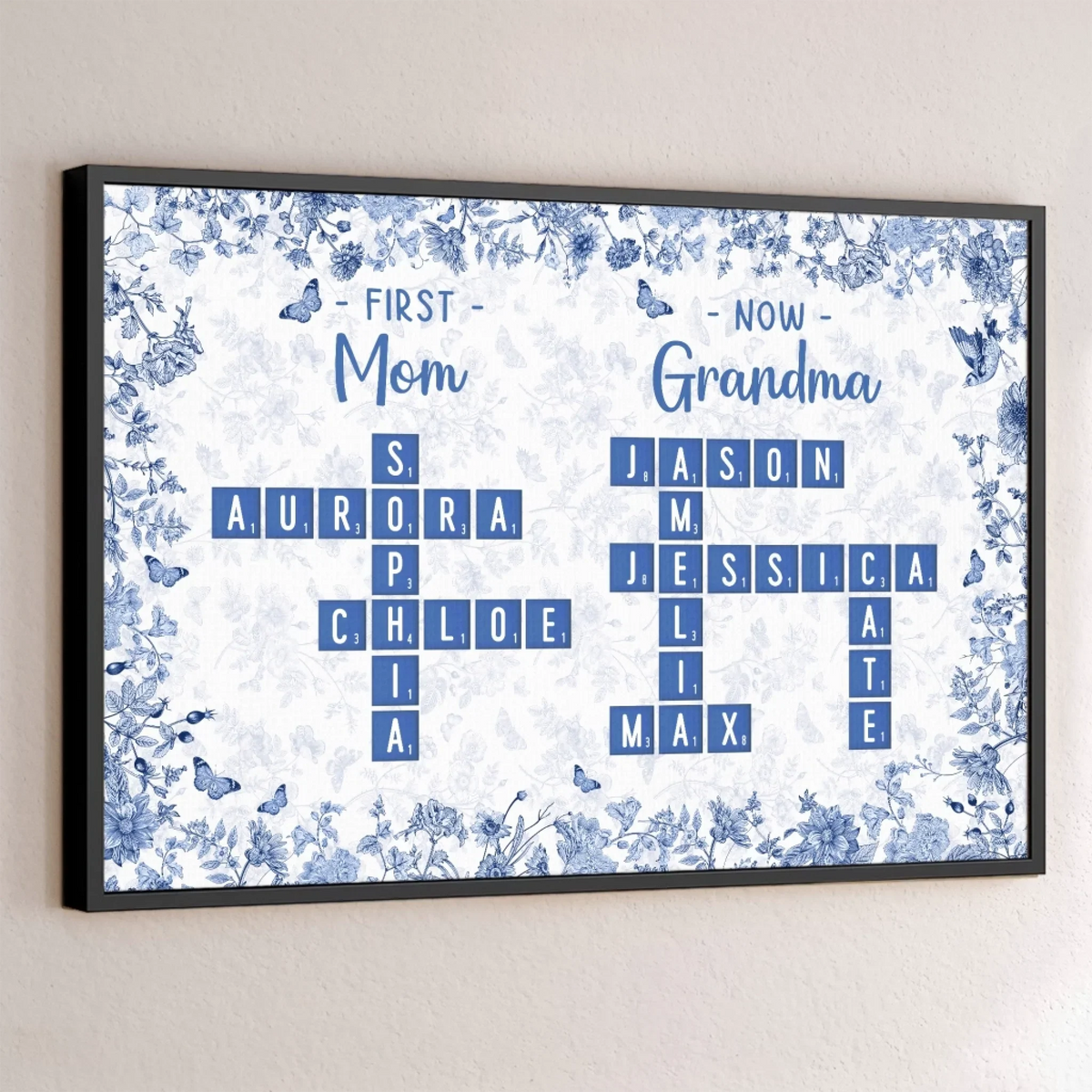 Custom Scrabble Horizontal Poster - Personalized Birthday Gifts For Mom. Grandma - Generations Held Together By Love