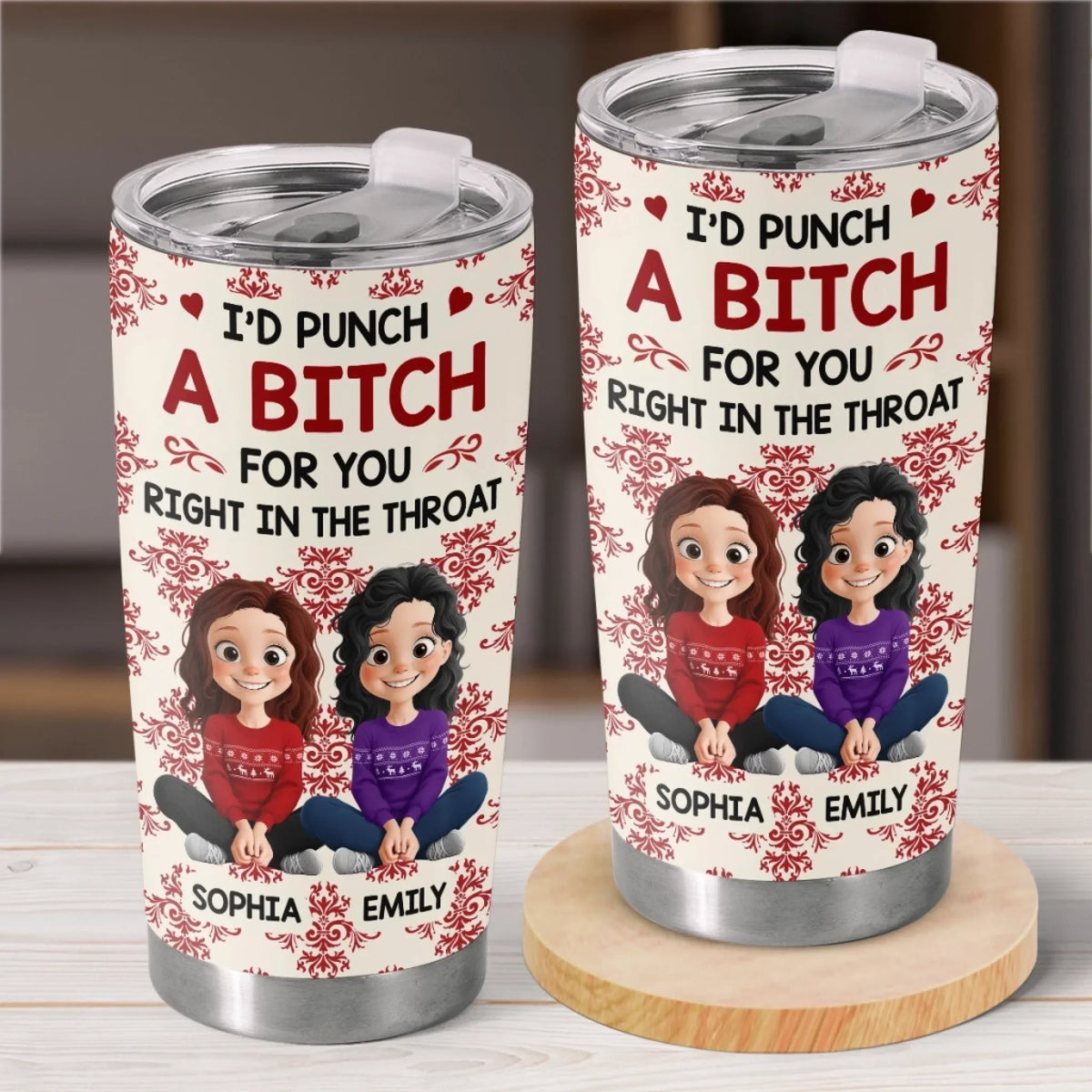 Custom Tumbler - Personalized Best Friend Christmas Birthday Gifts For Women. Besties. Sisters. BFF - Life Upgraded With My Besties