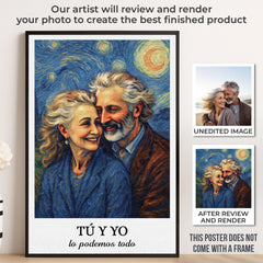 Poster Vertical con Foto Personalizada - Regalos Personalizados de Aniversario y Boda para Esposo y Esposa. El y Ella - Contigo Todo Es Mejor