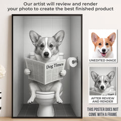 Custom Photo Bathroom Vertical Poster - Personalized  Birthday Gifts For Dog Cat Lovers. Dog Dad And Mom. Cat Owners - Do Not Disturb. I'm Reading The Dog Times
