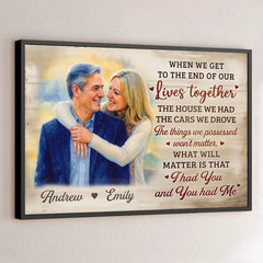 Custom Photo Horizontal Poster - Personalized Anniversary Wedding Gifts For Husband And Wife. Him And Her - Love Lives In Small Moments