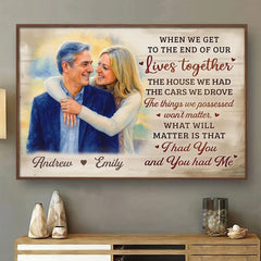Custom Photo Horizontal Poster - Personalized Anniversary Wedding Gifts For Husband And Wife. Him And Her - Love Lives In Small Moments