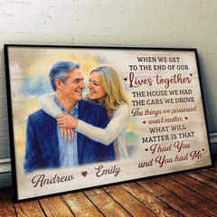 Custom Photo Horizontal Poster - Personalized Anniversary Wedding Gifts For Husband And Wife. Him And Her - Love Lives In Small Moments