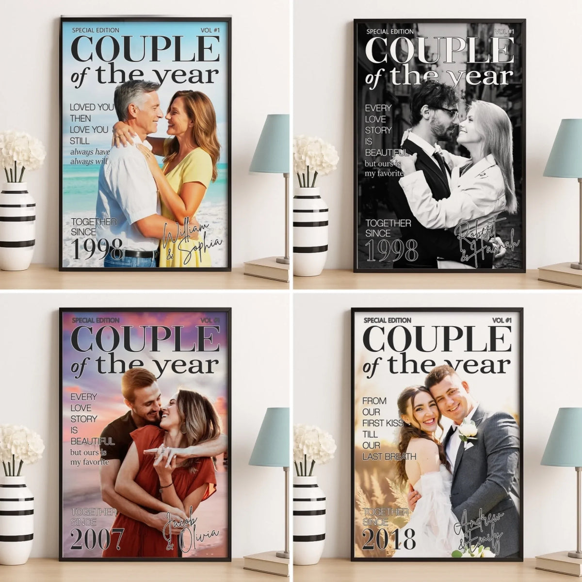 Custom Photo Vertical Poster - Personalized Anniversary Wedding Gifts For Husband And Wife. Him And Her - Choosing You Feels So Right