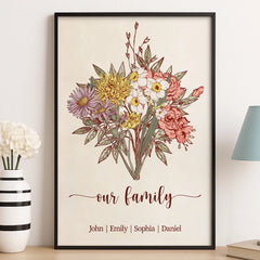 Custom Horizontal Poster - Personalized Birthday Gifts For Mom. Grandma. Family -  Bloom With Love