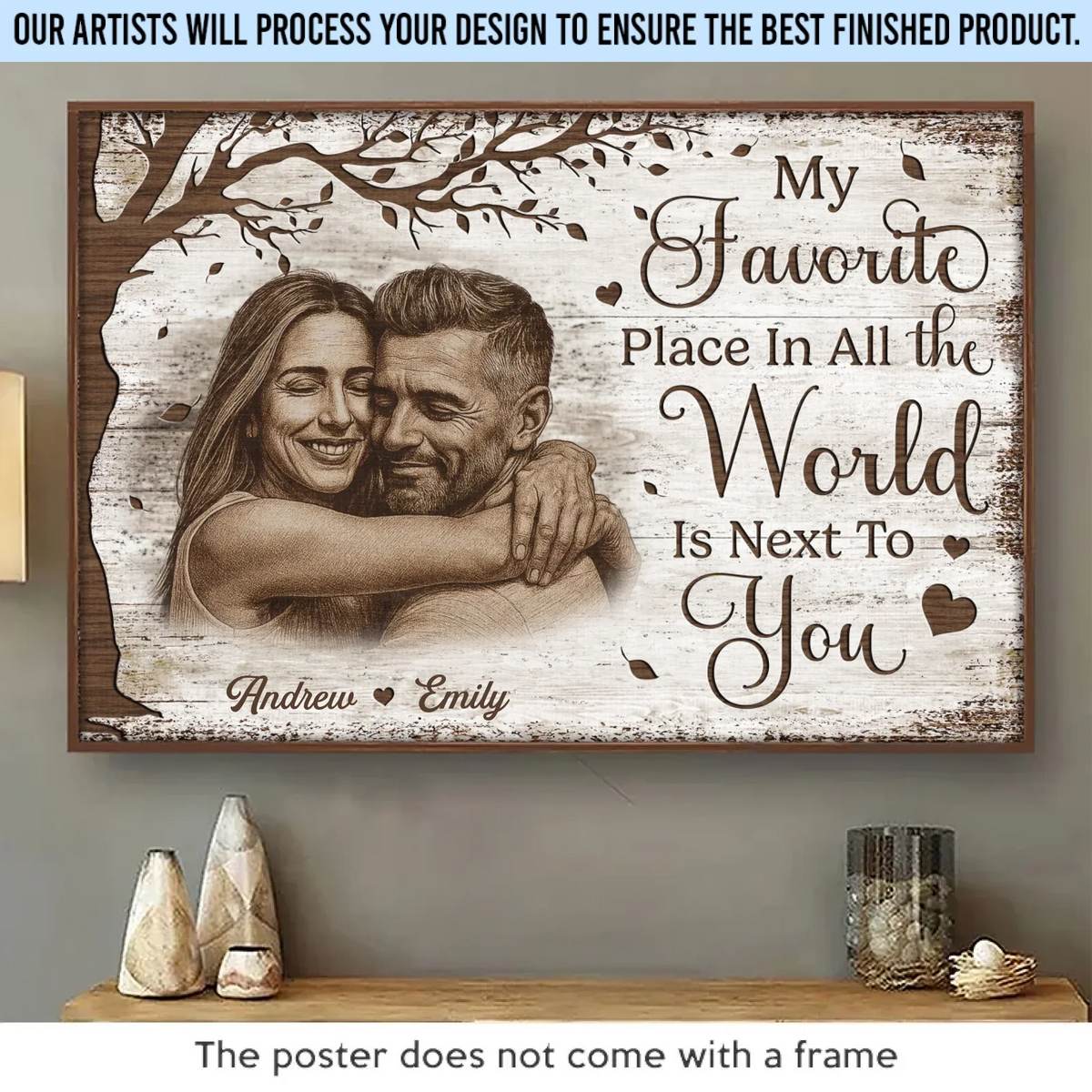 Custom Photo Horizontal Poster - Personalized Anniversary Wedding Gifts For Husband And Wife. Him And Her - We Grow Better Together Daily