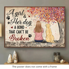 A Bond That Can't Be Broken - Memorial Personalized Custom Horizontal Poster - Sympathy Gift For Pet Owners. Pet Lovers