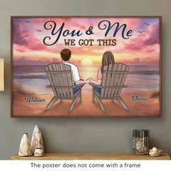 Two Hearts One Lifetime Of Love - Dog Personalized Custom Horizontal Poster - Gift For Couples. Pet Owners. Pet Lovers