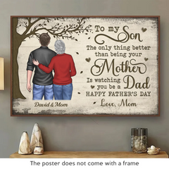 To My Son. Happy Father's Day - Family Personalized Custom Horizontal Poster - Father's Day Gift For Son