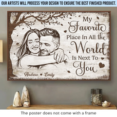 Custom Photo Horizontal Poster - Personalized Anniversary Wedding Gifts For Husband And Wife. Him And Her - Love Grows With You