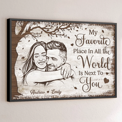 Custom Photo Horizontal Poster - Personalized Anniversary Wedding Gifts For Husband And Wife. Him And Her - Love Grows With You