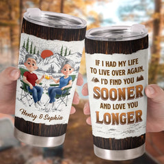 Custom Tumbler - Personalized Birthday Camping Gifts For Campers. Husband And Wife. Him And Her - Two Hearts One Campsite