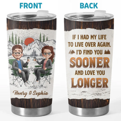 Custom Tumbler - Personalized Birthday Camping Gifts For Campers. Husband And Wife. Him And Her - Two Hearts One Campsite