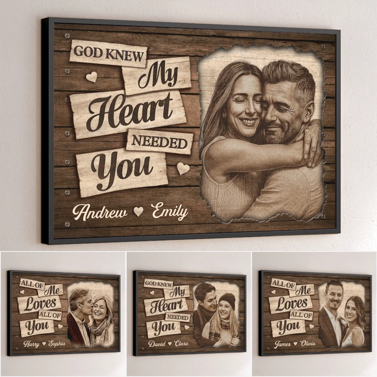 Custom Photo Horizontal Poster - Personalized Anniversary Wedding Gifts For Husband And Wife. Him And Her - You Make My Days Lighter