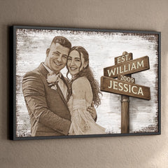 Custom Photo Horizontal Poster - Personalized Anniversary Wedding Gifts For Husband And Wife. Him And Her - Love Chosen Again Today