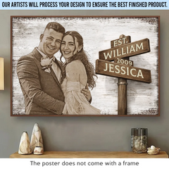 Custom Photo Horizontal Poster - Personalized Anniversary Wedding Gifts For Husband And Wife. Him And Her - Love Chosen Again Today