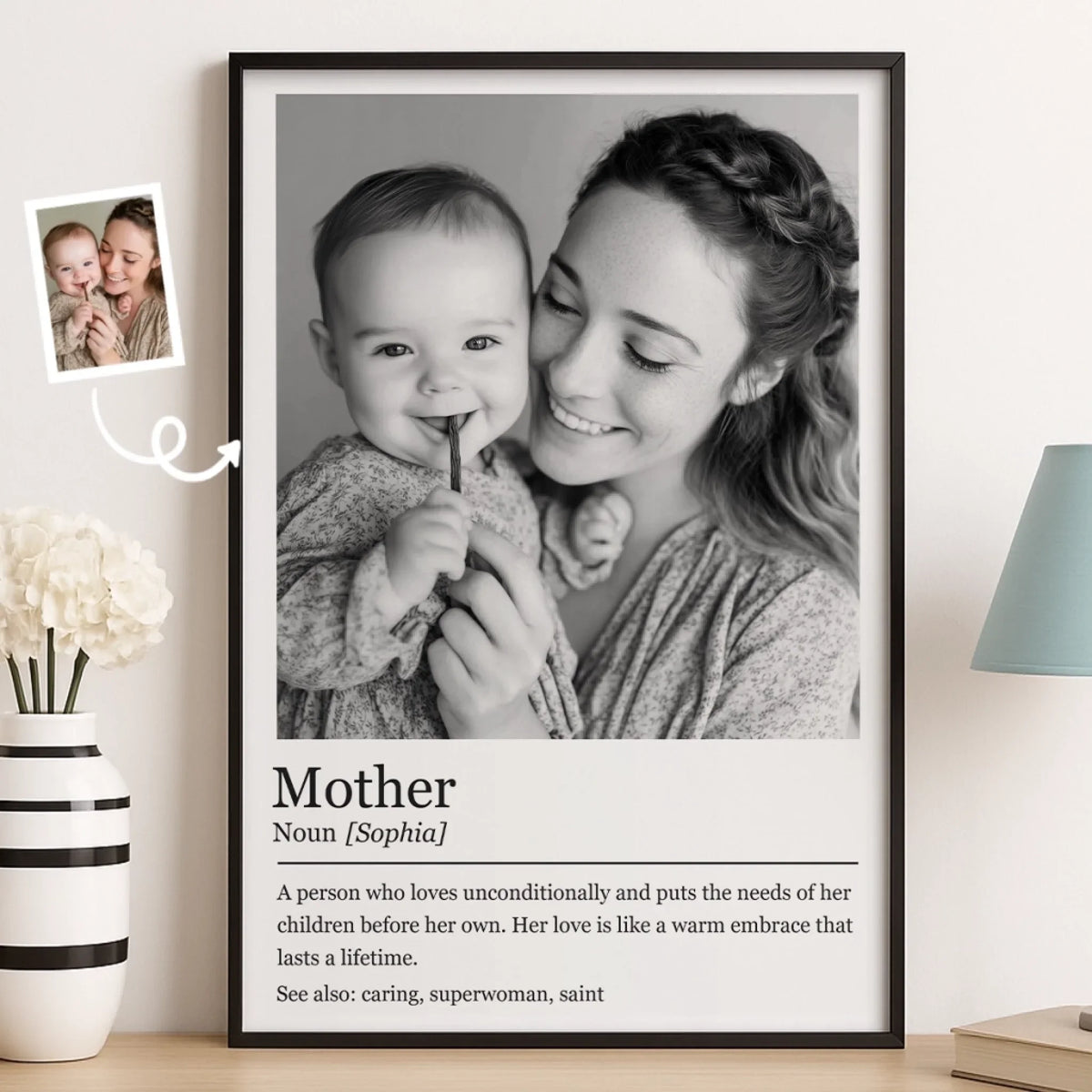Custom Photo Vertical Poster - Personalized Mother's Day Gifts For Mom. Grandma - A Mother's Love Never Fades