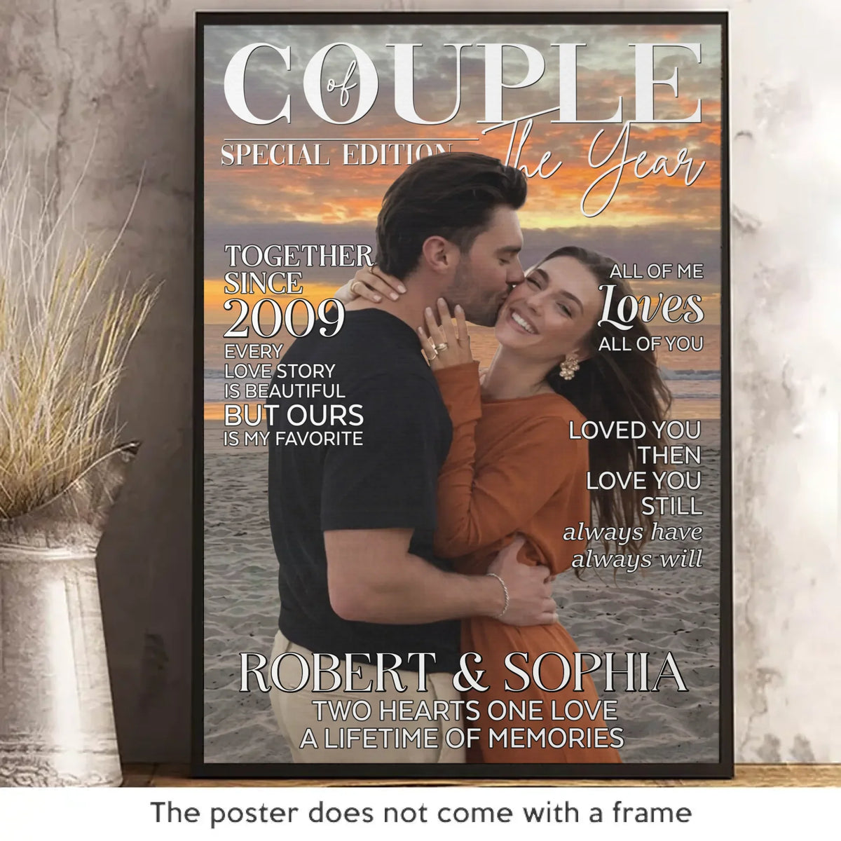 Custom Photo Vertical Poster - Personalized Anniversary Wedding Gifts For Husband And Wife. Him And Her - Love Finds Us Every Day