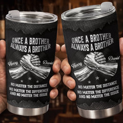 Custom Tumbler - Personalized Birthday Gifts For Brother - Brothers Stronger Than Time