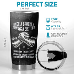 Custom Tumbler - Personalized Birthday Gifts For Brother - Brothers Stronger Than Time