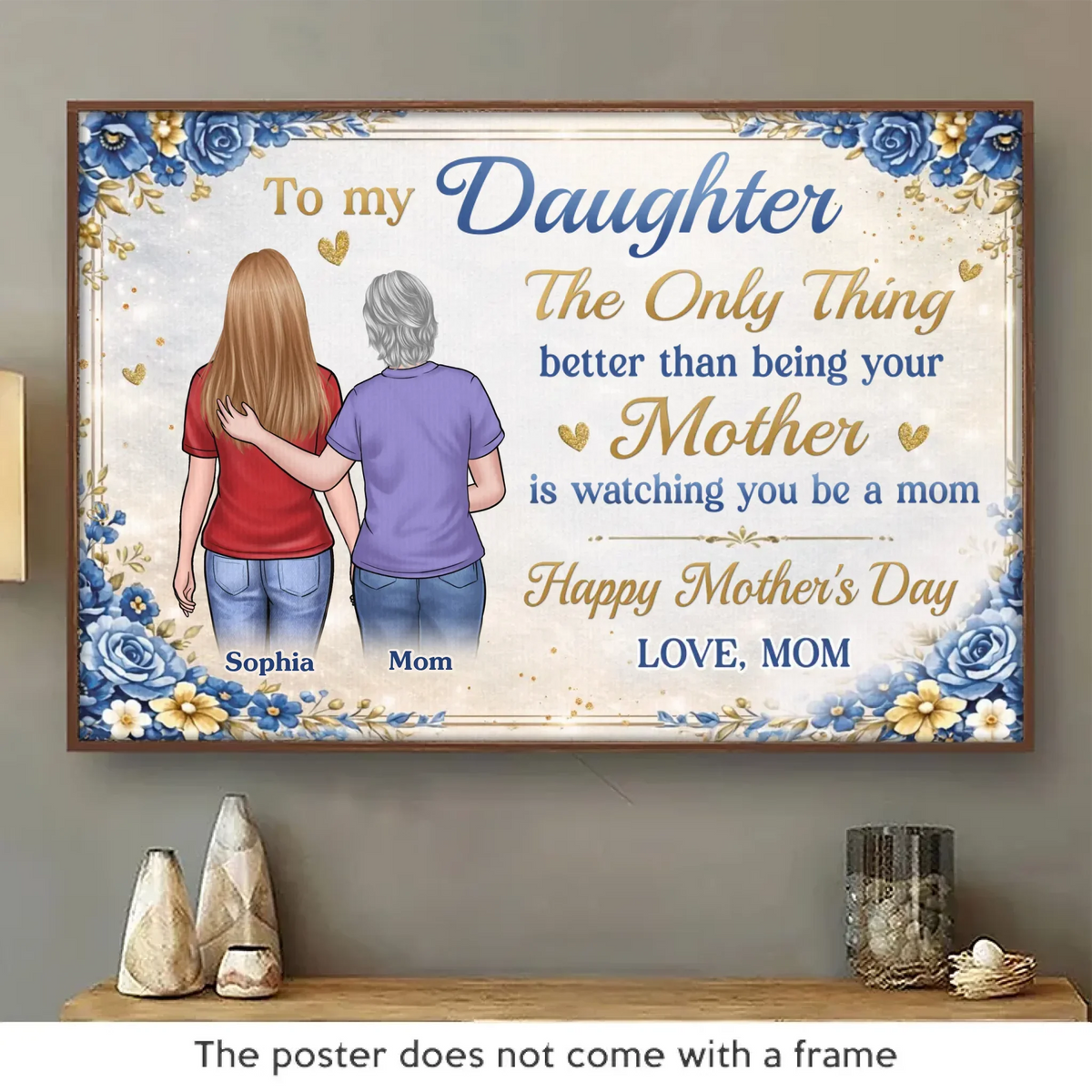 Custom Horizontal Poster - Personalized Mother's Day Birthday Gifts For Daughter - The Sweetest Journey