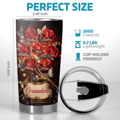 Custom Rose Tumbler - Personalized Mother's Day Birthday Gifts For Mom. Grandma - Generations Of Grace