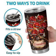 Custom Rose Tumbler - Personalized Mother's Day Birthday Gifts For Mom. Grandma - Generations Of Grace