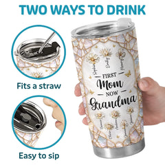 Custom Tumbler - Personalized Mother's Day Birthday Gifts For Mom. Grandma - Grandma's Blooming Love