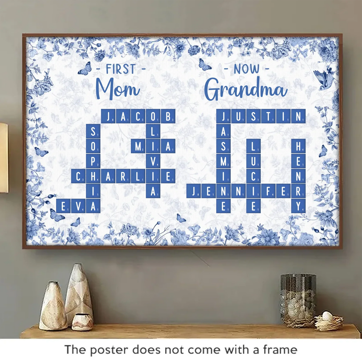 Custom Scrabble Horizontal Poster - Personalized Birthday Gifts For Mom. Grandma - Generations Held Together By Love