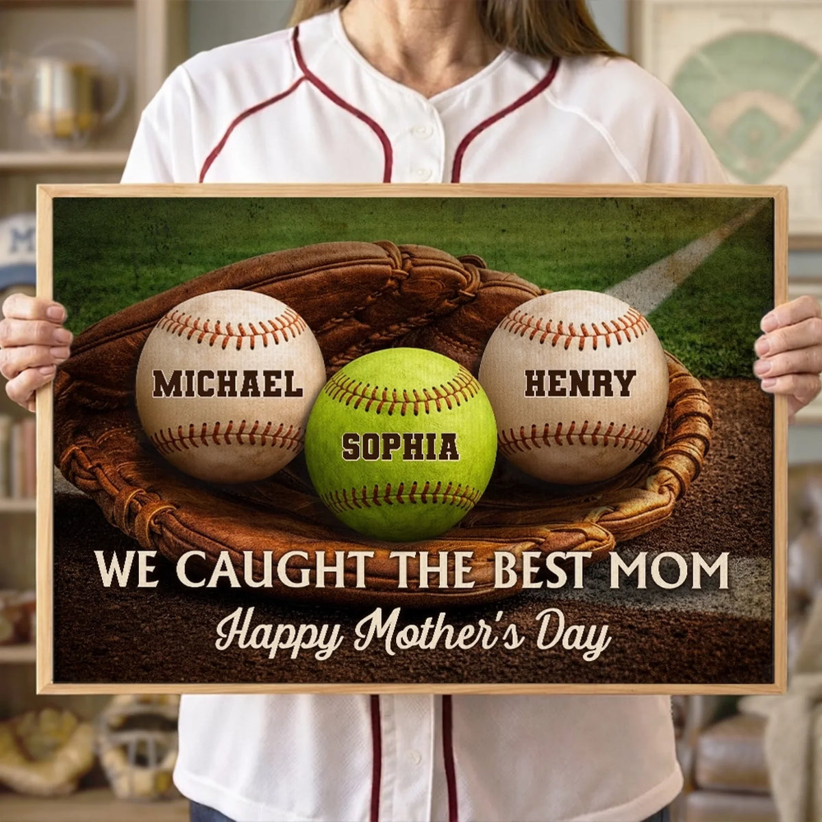 Custom Horizontal Poster - Personalized Mother's Day. Father's Day Gifts For Mom. Grandma. Dad. Grandpa - We Caught The Best One