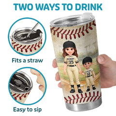 Custom Tumbler - Personalized Mother's Day Birthday Gifts For Baseball Mom. Grandma - Sunshine. Ballfields And Baseball Mom Life
