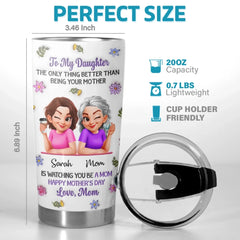 Custom 3D Inflated Effect Printed Tumbler - Personalized Mother's Day Gifts For Daughter - Motherhood Looks Sweet On You